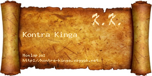 Kontra Kinga névjegykártya